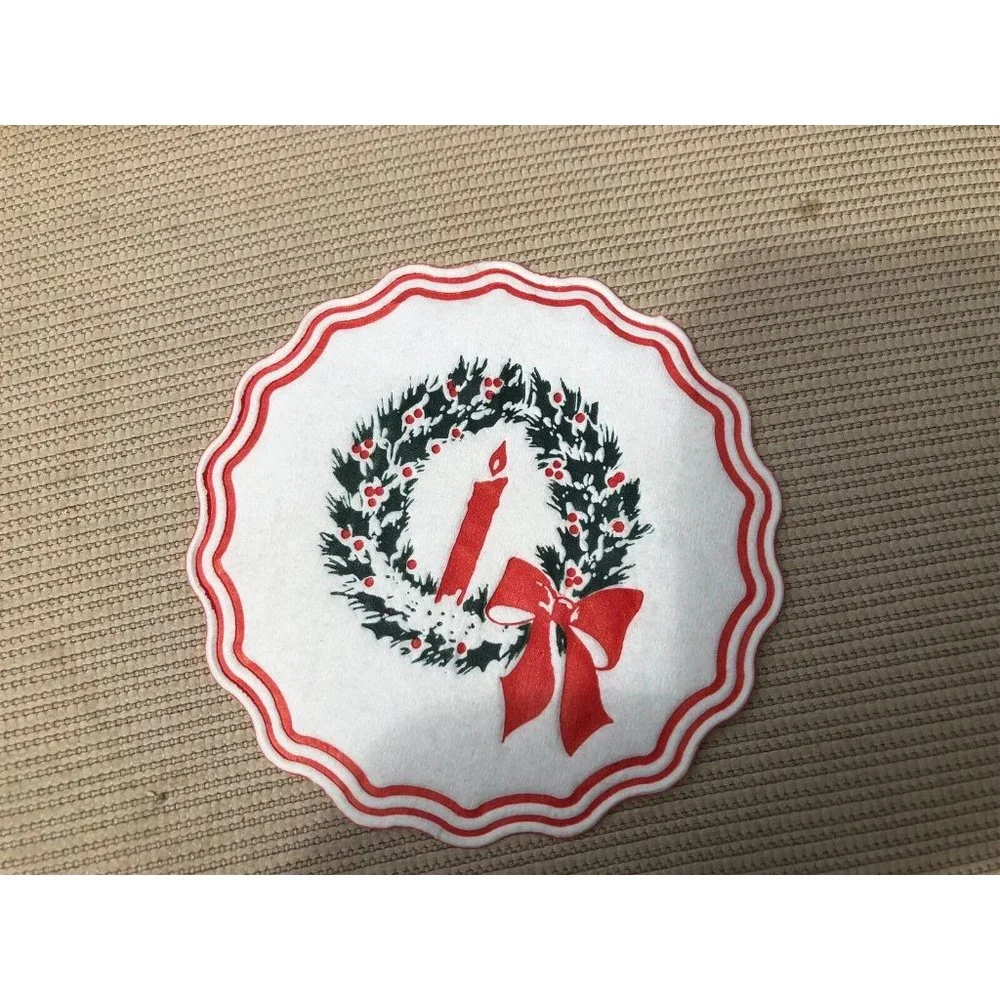 VINTAGE HOFFMASTER CHRISTMAS NAPKINS PLACEMATS COASTERS IN ORIGINAL BOX 1962
